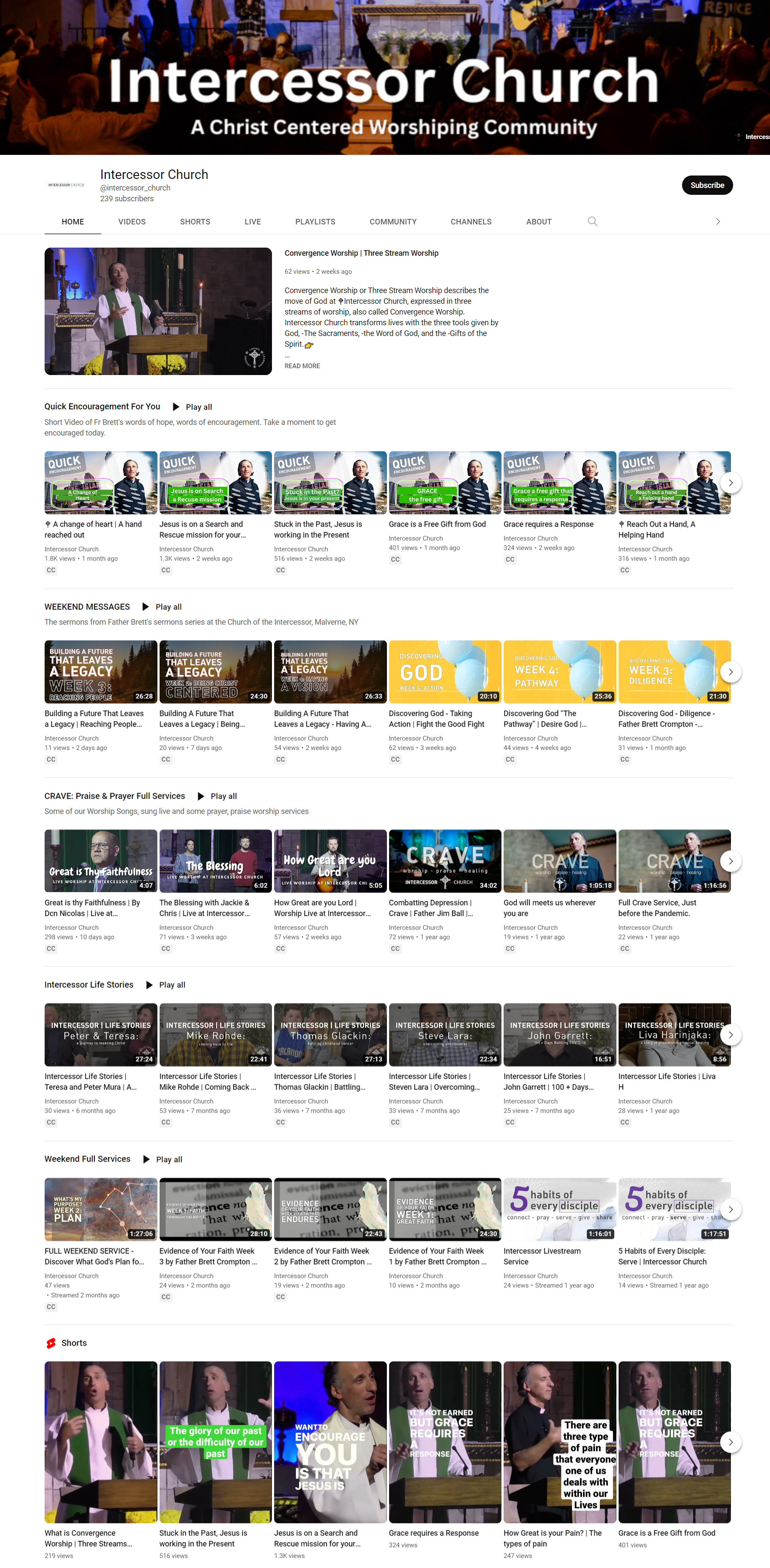 Your Church and YoutTube, this is Intercessor's Church YouTube